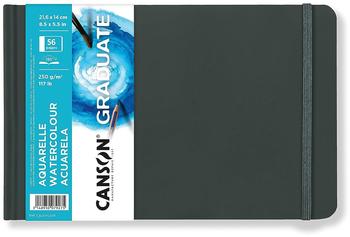 Canson CANSON Graduate Book Skizzenbuch doppelseitig: kaltgepresst und feinkörnig 250 g/m² Sketchbook Hardcover 21,6 x 27,9 cm Weiß 56 Blatt