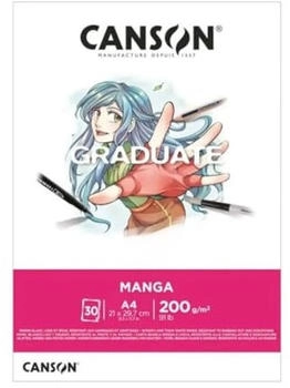 Canson Canson Graduate Manga-Block A4 30 Blatt glatt 200 g weiß
