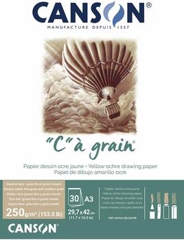 Canson CANSON "C" à grain Block DIN A3 30 Blatt 250 g/m² Ockergelb-meliert leicht gekörnt