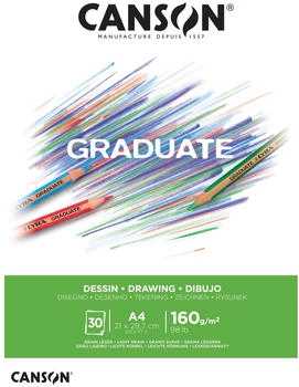 Canson CANSON Studienblock GRADUATE ZEICHNEN DIN A4 weiß 30 Blatt