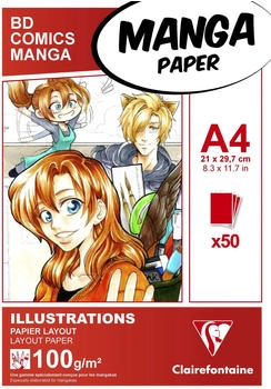 Clairefontaine Quo Vadis Layoutblock für Mangas und Comics A4 50 Blatt 100g