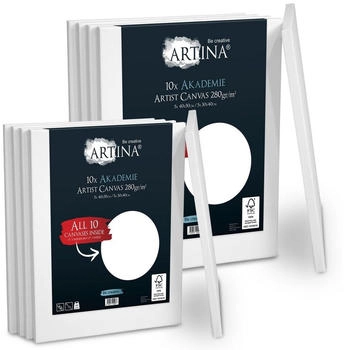 Artina 10er Set Artina Akademie Keilrahmen Leinwand 40x50 und 30x40 cm