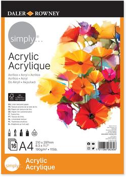 Daler Rowney Daler-Rowney Acrylblock - A4 190 g/qm 16 Blatt Daler-Rowney