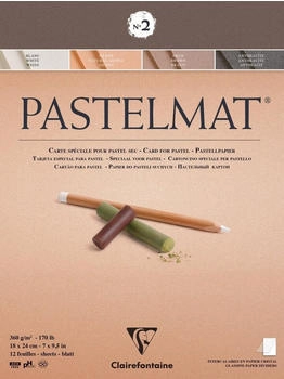 Clairefontaine Pastellblock kopfgeleimt 12 Blatt 18x24cm 4 Farben sort. 96005C