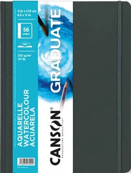 Canson CANSON Skizzenbuch GRADUATE Aquarelle 216 x 279 mm schwarz 28 Blatt