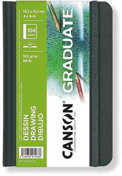 Canson CANSON Graduate Book Skizzenbuch feine Körnung 160 g/m² Sketchbook Hardcover 14 x 21,6 cm Weiß 104 Blatt