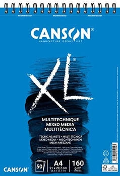 Canson Canson XL Mix Media C31078A034 Spiralalbum strukturiert mikroperforiert A4 50 Blatt 160 g Weiß