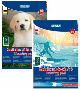 Stylex 41302 Zeichenblock A4 120g 20 Blatt FSC