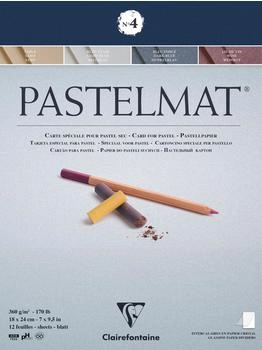 Clairefontaine Zeichenpapier Pastellblockkopf geleimt 12 Blatt 18x24cm 4 Farben sort. 96110C Kunst