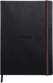 Rhodia 116115C Skizzenbuch Bristol Book 32 Blatt blanko weiß es Bristolpapier 205g DIN A4 21 x 29,7 cm Hochformat Softcover mit Kunstleder Schwarz 1 Stück
