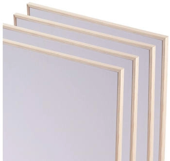 Xtradefactory 4x Künstler Malkarton mit Schattenfugenrahmen 40x50 cm Leinwand Set