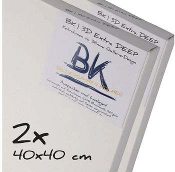 Xtradefactory 2x BK Deep Edge Keilrahmen 40x40 cm Leinwände extra hohen Keilrahmen