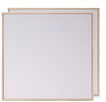 Xtradefactory 2x Künstler Malkarton mit Schattenfugenrahmen 50x50 cm Leinwand Set