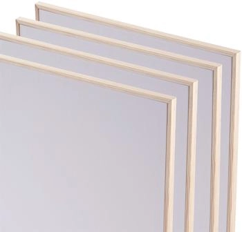 Xtradefactory 4x Künstler Malkarton mit Schattenfugenrahmen 20x30 cm Leinwand Set