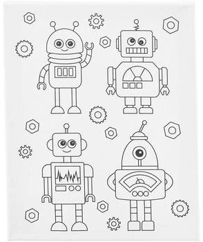 Creativ Company Mal-Leinwand mit Aufdruck Roboter T 1,6 cm Größe 24x30 360 g Stk