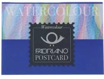 Fabriano Watercolour Aquarellkarton Postkartenblock 300 g/m² 10,5 x 14,8 cm 20 Blatt naturweiß Feinkorn säurefrei samtartige Oberfläche