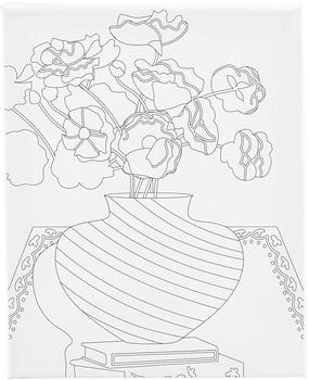Creativ Company Mal-Leinwand mit Aufdruck Blumenstrauß in Vase T 1,6 cm Größe 24x30 360 g Stk
