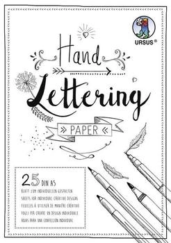 Ursus URSUS Basispapiere / Zeichen & K&uuml;nstlerbedarf Handlettering-Block/Tonkarton 200 g/m&sup2; DIN A5 25 Blatt Farbe Wei&szlig;