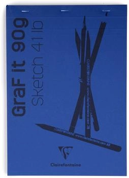 Clairefontaine Zeichenpapier 5x Skizzenblock A5 GraF'it 80 Blatt Mitternachtsblau 96732C Kunst Mitternachtsblau