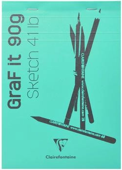 Clairefontaine Zeichenpapier 5x Skizzenblock A5 GraF'it 80 Blatt Türkisblau 96733C Kunst Türkisblau