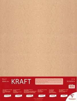 Clairefontaine Zeichenpapier Braunes Kraftpapier Ries gerippt 50x70 cm 25 Bogen 90g 37108C Bögen