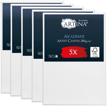 Artina Leinwand Akademie Keilrahmen 5er Set 20 cm x 30 cm
