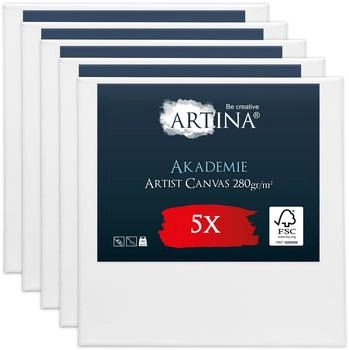Artina Leinwand Akademie Keilrahmen 5er Set 40 cm x 40 cm