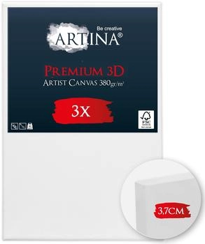 Artina Leinwand Premium 20x30cm 3D Keilrahmen 3er Set 30 cm x 20 cm