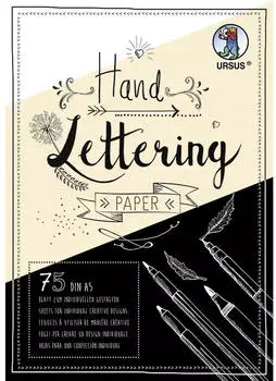 Ursus URSUS Basispapiere Zeichen & Künstlerbedarf Handlettering-Block/Tonkarton 200 und 210 g/m² DIN A5 75 Blatt sortiert in 3 Farben