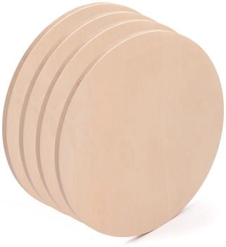 Xtradefactory 4x runder Malgrund Ø 60 cm Birkenholz Holz-Leinwand