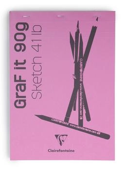 Clairefontaine Zeichenpapier 10x Skizzenblock GraF'it DIN A5 80 Blatt Rosa 96671C Kunst Rosa