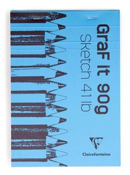 Clairefontaine Zeichenpapier 5x Skizzenblock A5 GraF'it 80 Blatt Blau 96730C Kunst Blau