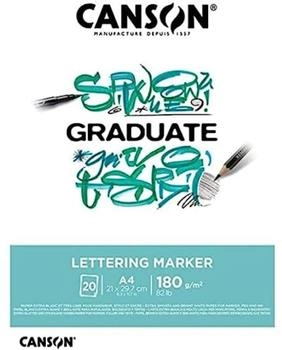 Canson Lettering Filzstift A4 20 Blatt Satin 180 g weiß C31250P026