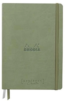 Rhodia 194156C Heft Goalbook Rhodiarama Creation DIN A5 hardcover 50 Blatt Lavis Zeichenpapier weiß blanko 200g Gummizugverschluss Seladon Grün 1 Stück