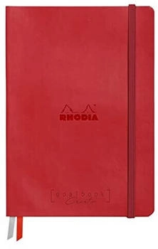 Rhodia 194160C Heft Goalbook Rhodiarama Creation DIN A5 hardcover 50 Blatt Lavis Zeichenpapier weiß blanko 200g Gummizugverschluss Mohnrot 1 Stück
