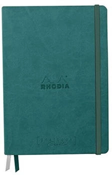 Rhodia 194157C Heft Goalbook Rhodiarama Creation DIN A5 hardcover 50 Blatt Lavis Zeichenpapier weiß blanko 200g Gummizugverschluss Pfaugrün 1 Stück