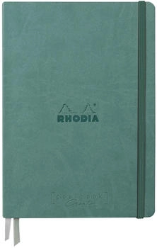 Rhodia 194158C Heft Goalbook Rhodiarama Creation DIN A5 hardcover 50 Blatt Lavis Zeichenpapier weiß blanko 200g Gummizugverschluss Wassergrün 1 Stück