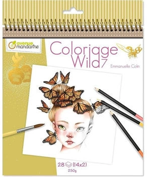 Avenue Mandarine MY MANDARINE GY134C Malbuch / Malblock 28 Blatt (14 Zeichnungen x2) 20x20 cm 250g Zeichenpapier Spiralbindung Wild 7 1 Stück