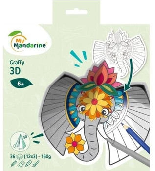 Avenue Mandarine 5x Graffy Pop Mandala 3D Tiere der Savanne Mehrfarbig GY106C