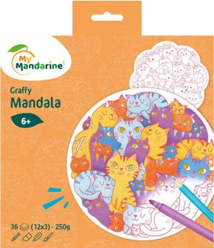 Avenue Mandarine 5x Graffy Mandala Katzen-Durcheinander Mehrfarbig GY142C