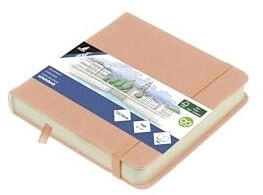 Kangaro Art Skizzenbuch 12x12cm Altrosa PU Hardcover 80 Blatt 140 Gramm cremefarbenes Papier Rosa