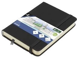Kangaro Art Skizzenbuch A6 Schwarz PU Hardcover 80 Blatt 140 Gramm cremefarbenes Papier