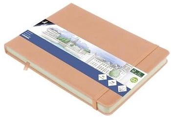 Kangaro Art Skizzenbuch A5 landscape altrosa PU Hardcover 80 Blatt 140 Gramm cremefarbenes Papier Rosa