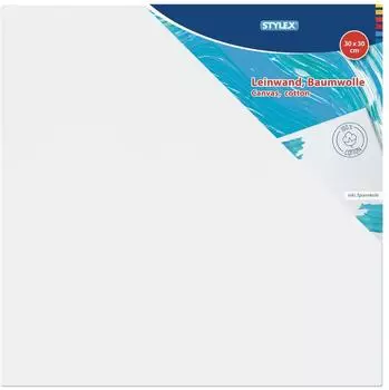 Stylex Keilrahmen Leinwand 30x30 cm weiss 30 x