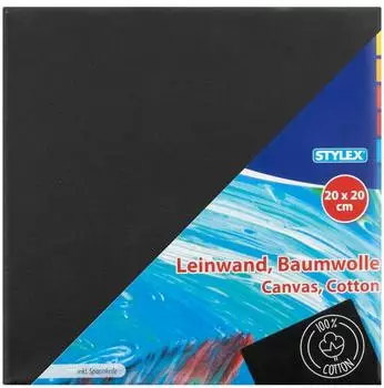 Stylex Keilrahmen Leinwand Schwarz 20x20cm 28597 (20 x 20 cm)