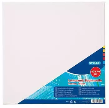 Stylex Keilrahmen bespannt 40 x 40 cm weiß