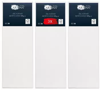 Artina Artina Keilrahmen Keilrahmen Leinwand Akademie 50x150cm 3er Set 100% Baumwolle Leinw&auml;nde 280 g/m&sup2; f&uuml;r Acrylfarben Canvas 50 cm x 150 cm
