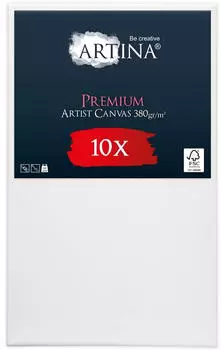 Artina Artina Keilrahmen Keilrahmen Leinwand Premium 70x100cm 10er Set 100% Baumwolle bespannt f&uuml;r Acrylfarben zum Bemalen 70 cm x 100 cm