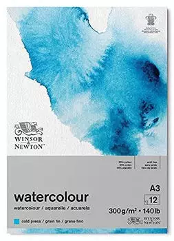 Winsor & Newton Aquarellpapier Classic Feinkorn 300gr A3 25% Baumwolle 12 Blatt (6667007)