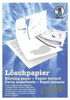 Ursus URSUS Zeichen und K&uuml;nstlerbedarf L&ouml;schpapierblock 135 g/m&sup2; Format DIN A4 10 Blatt wei&szlig;